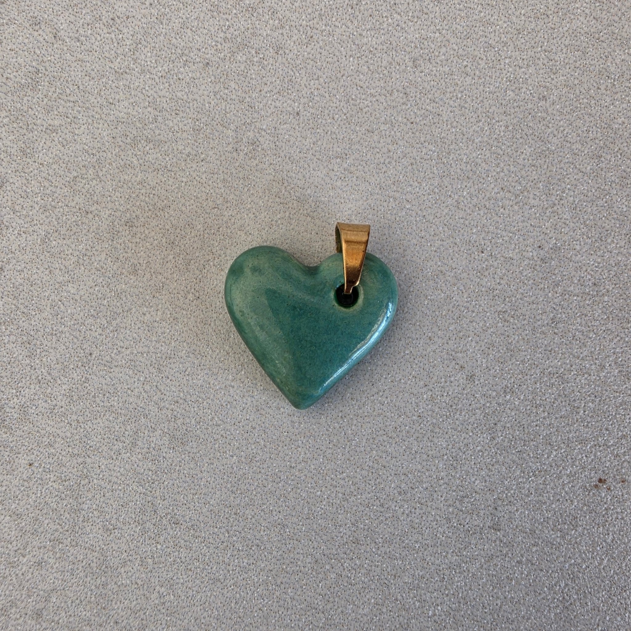 Colgante corazón de cerámica esmaltada - Aiabijoux
