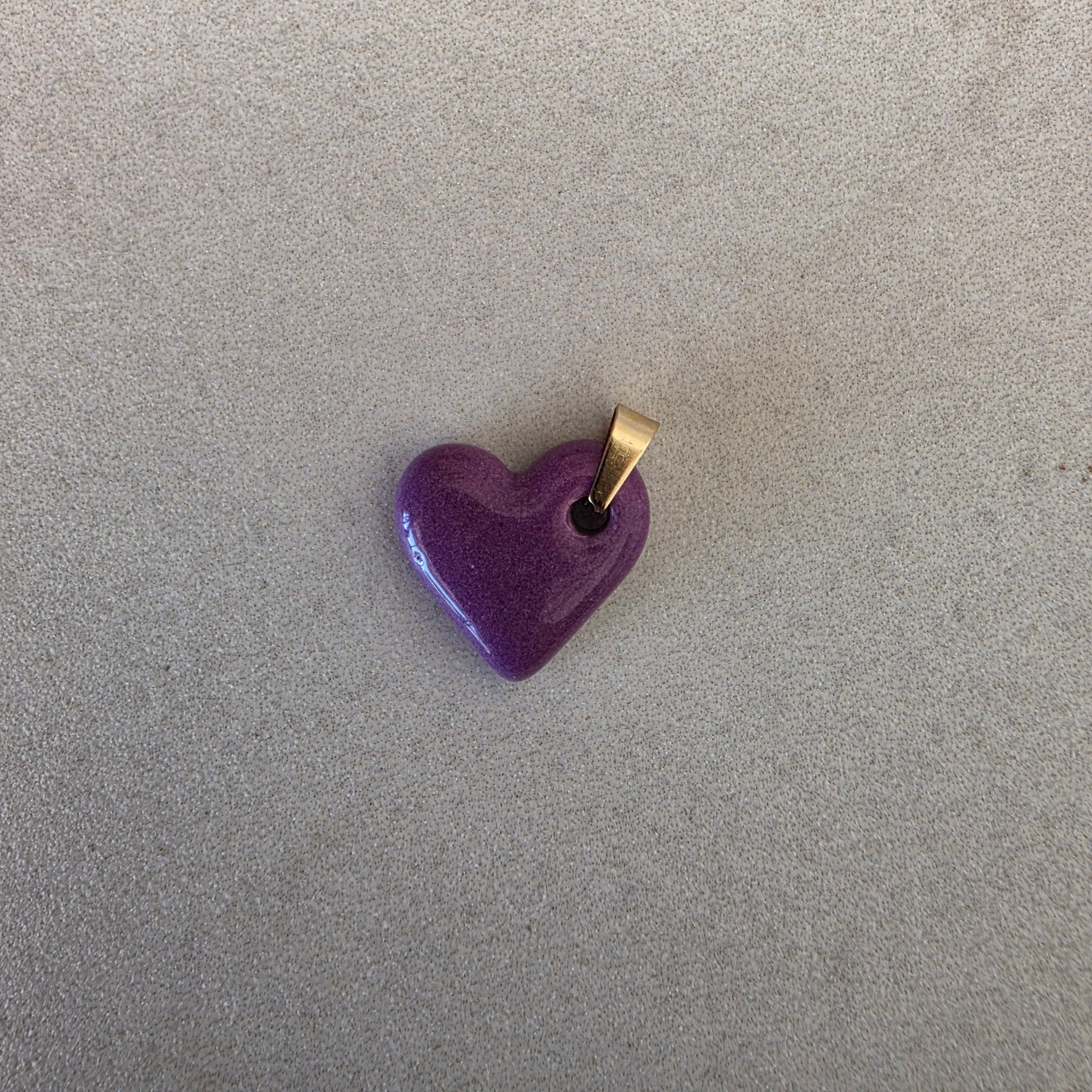 Colgante corazón de cerámica esmaltada - Aiabijoux