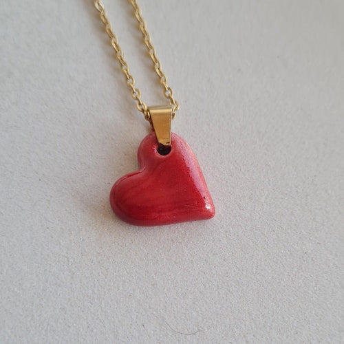 Colgante /Gargantilla Corazón de cerámica esmaltada - Aiabijoux