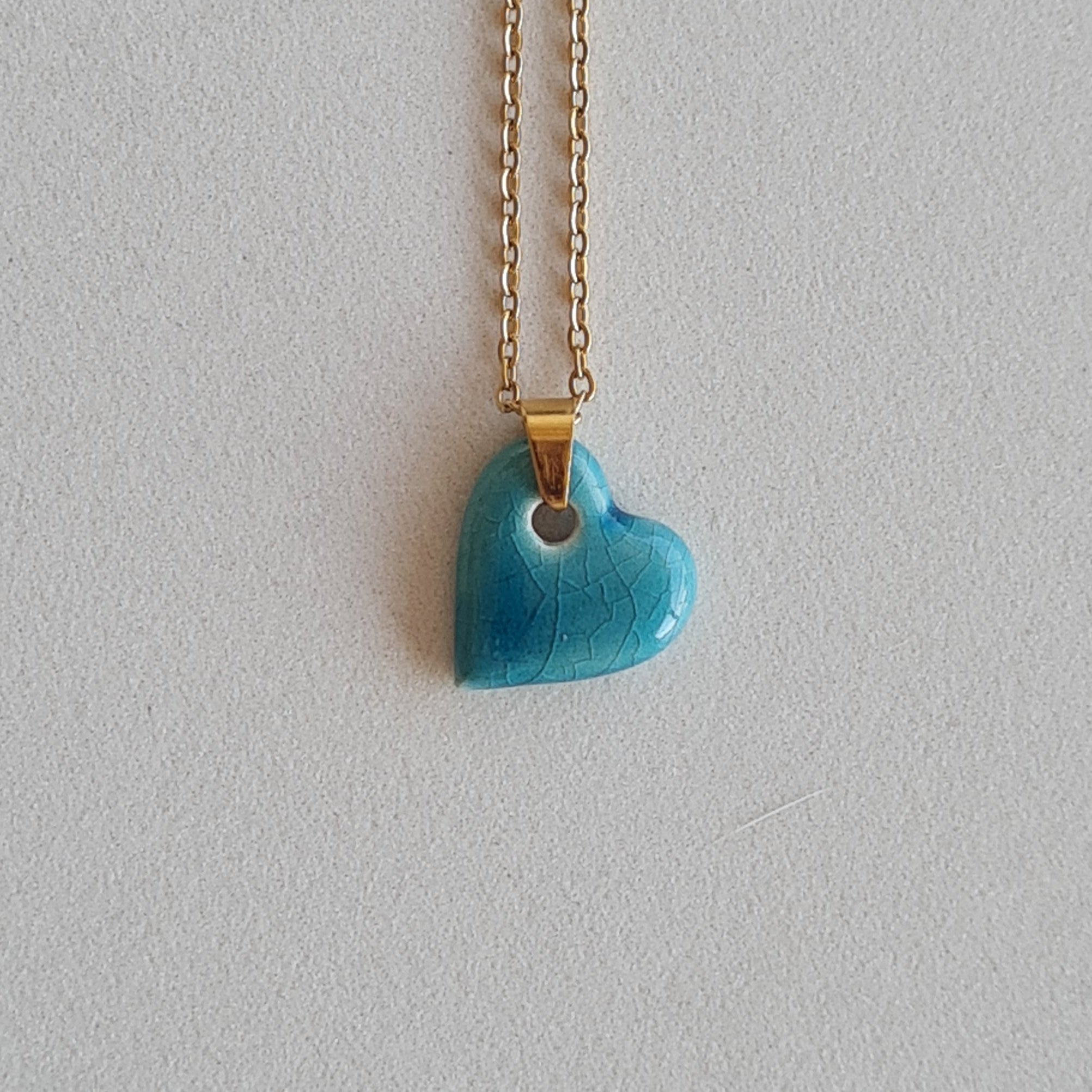 Colgante /Gargantilla Corazón de cerámica esmaltada - Aiabijoux