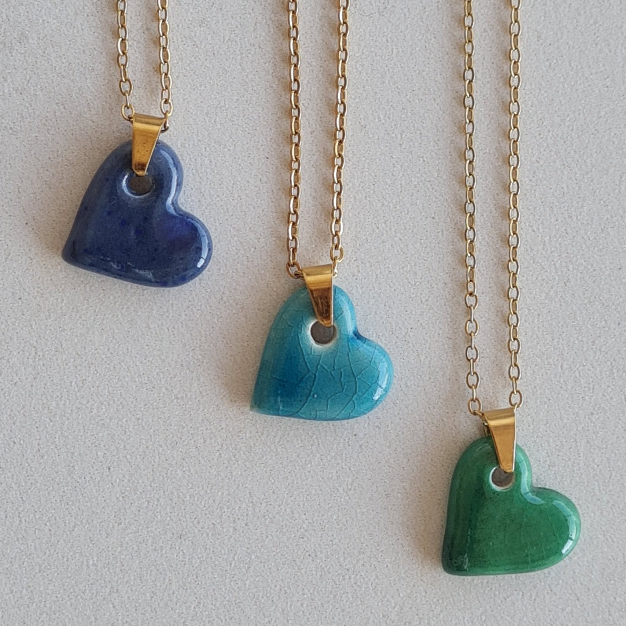 Colgante /Gargantilla Corazón de cerámica esmaltada - Aiabijoux