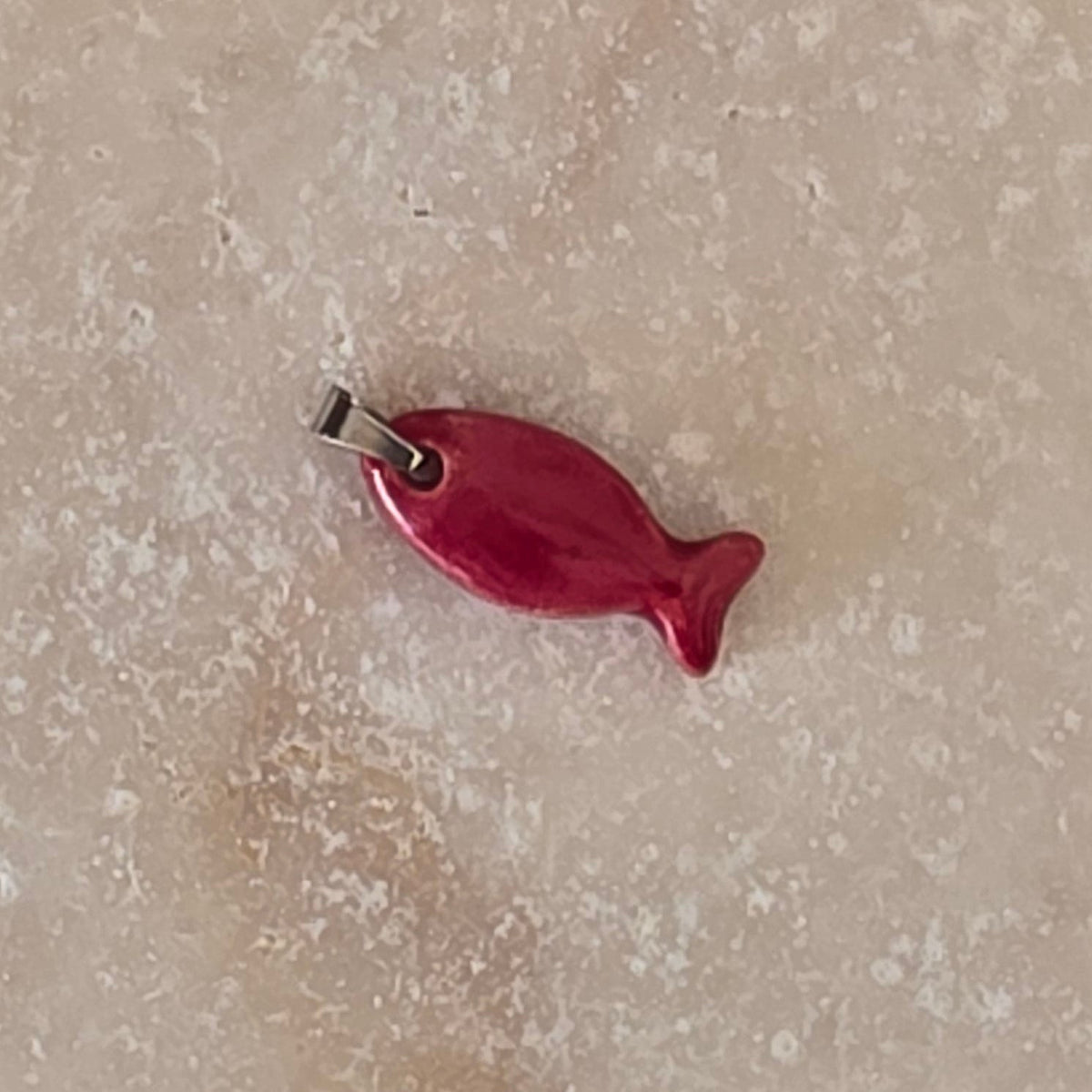 Colgante pez de cerámica esmaltada rojo - Aiabijoux