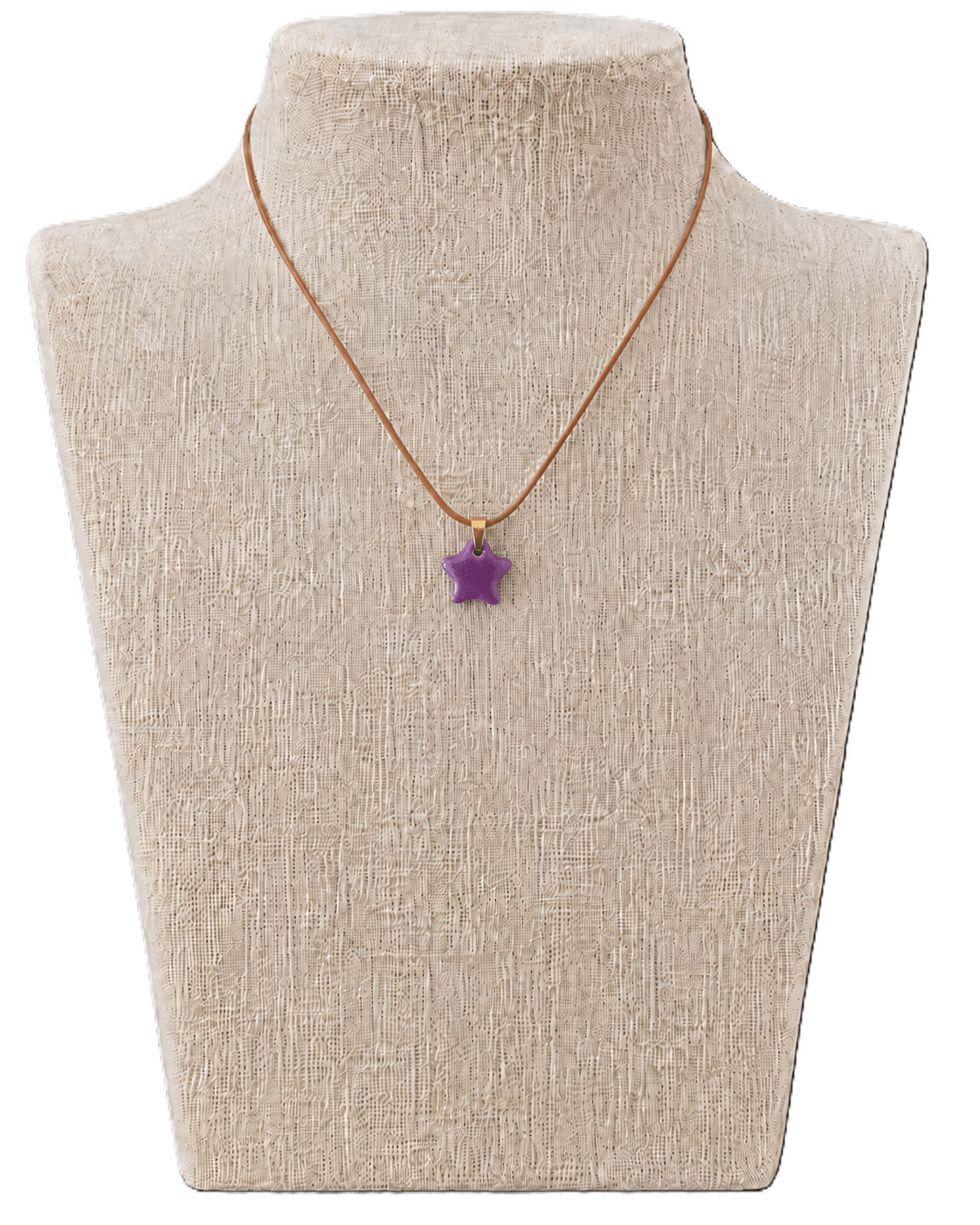 Gargantilla cuero mini estrella cerámica - Aiabijoux