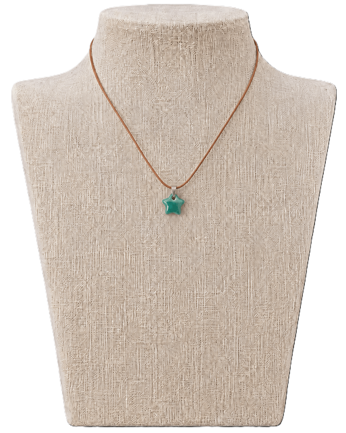 Gargantilla cuero mini estrella cerámica - Aiabijoux