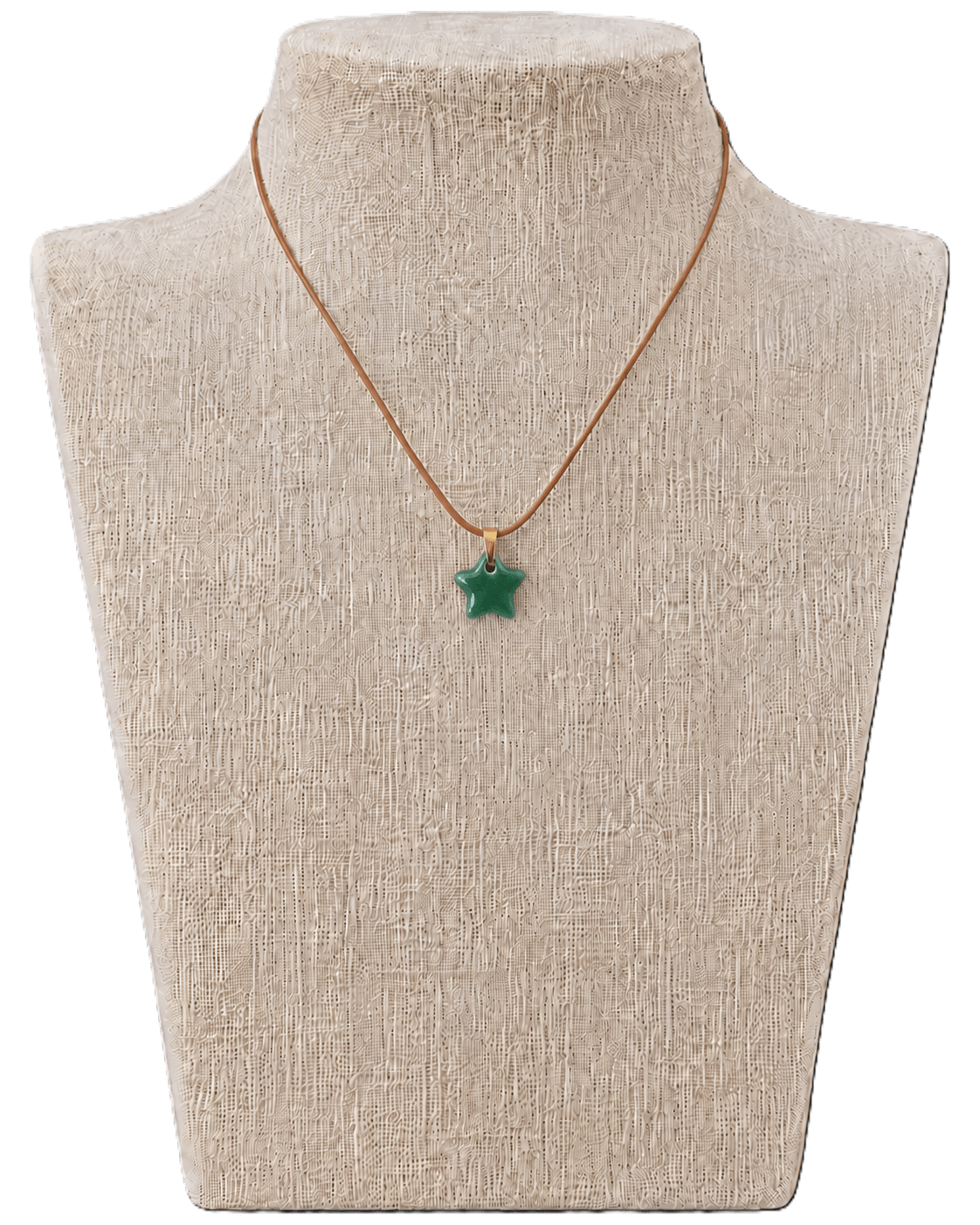 Gargantilla cuero mini estrella cerámica - Aiabijoux