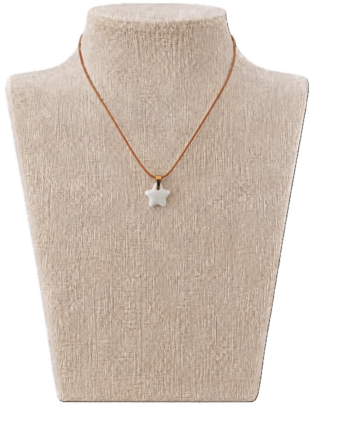 Gargantilla cuero mini estrella cerámica - Aiabijoux