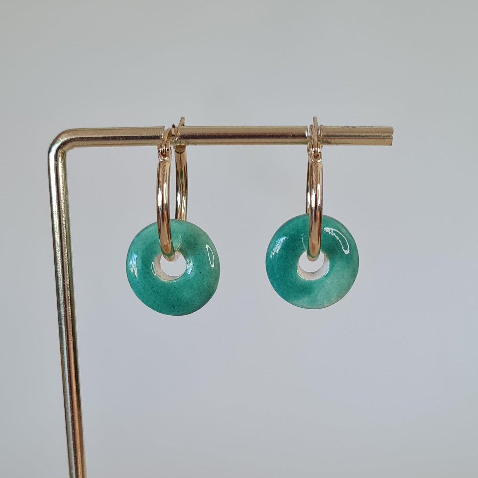 Pendientes aro cerámica esmaltada - Aiabijoux