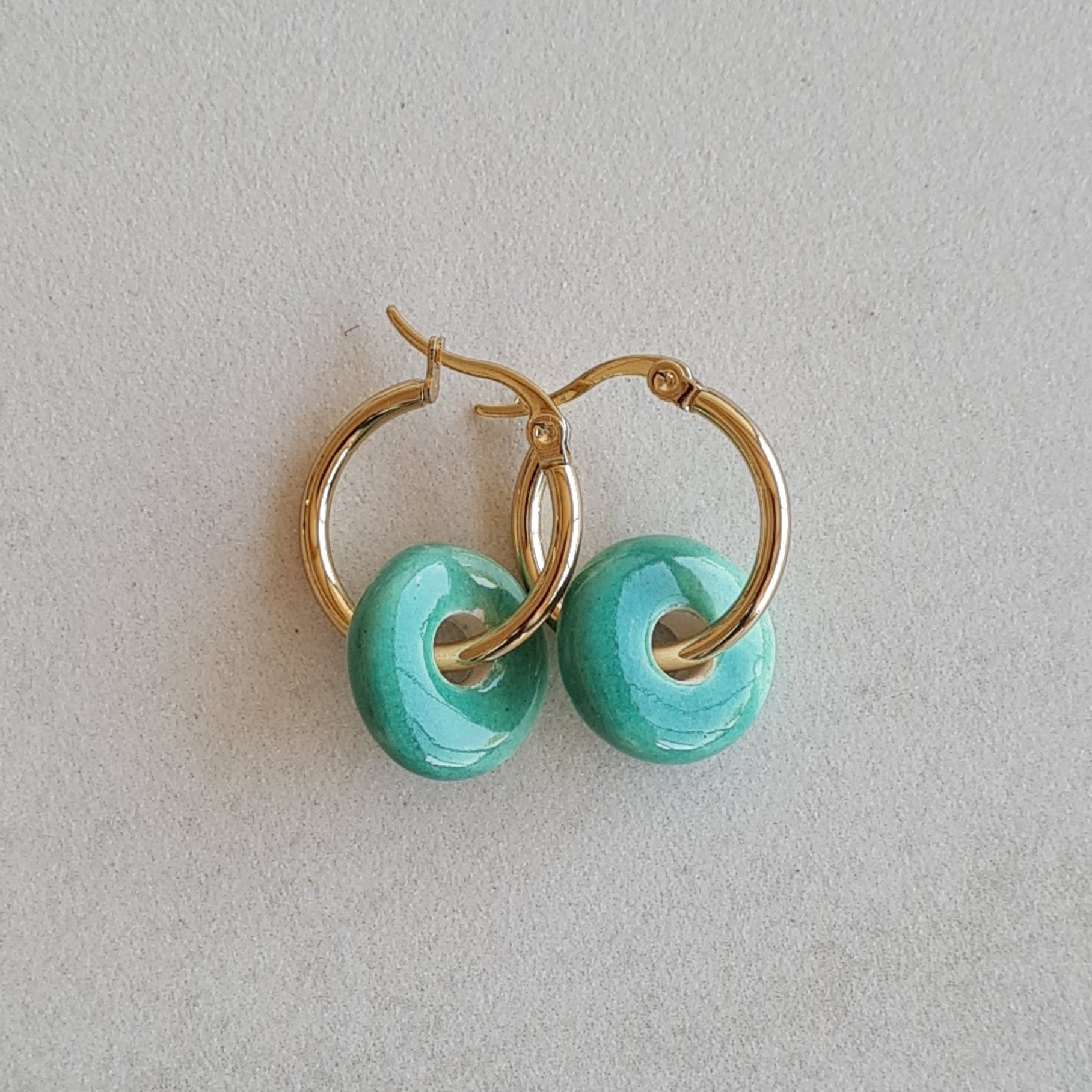 Pendientes aro cerámica esmaltada - Aiabijoux