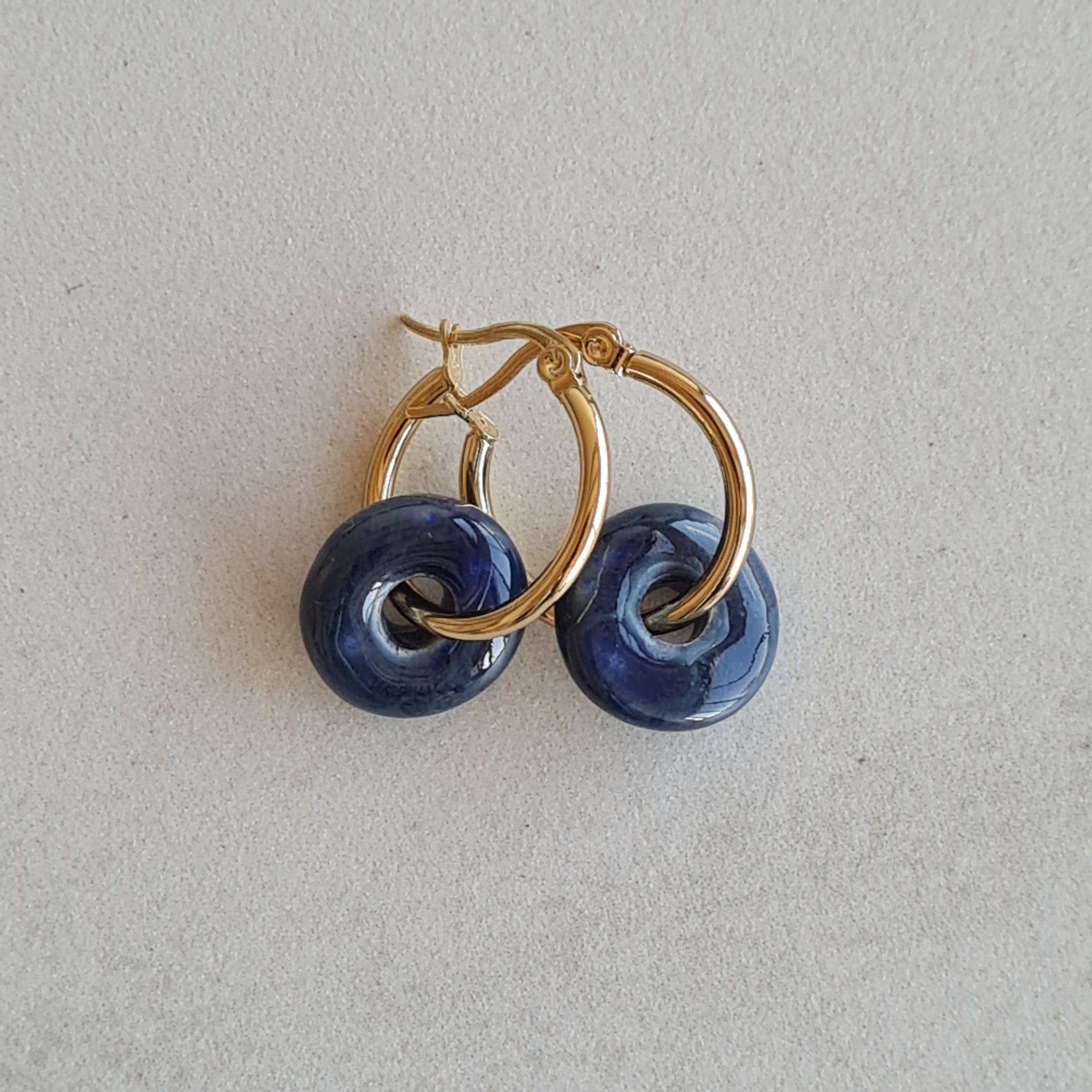Pendientes aro cerámica esmaltada - Aiabijoux
