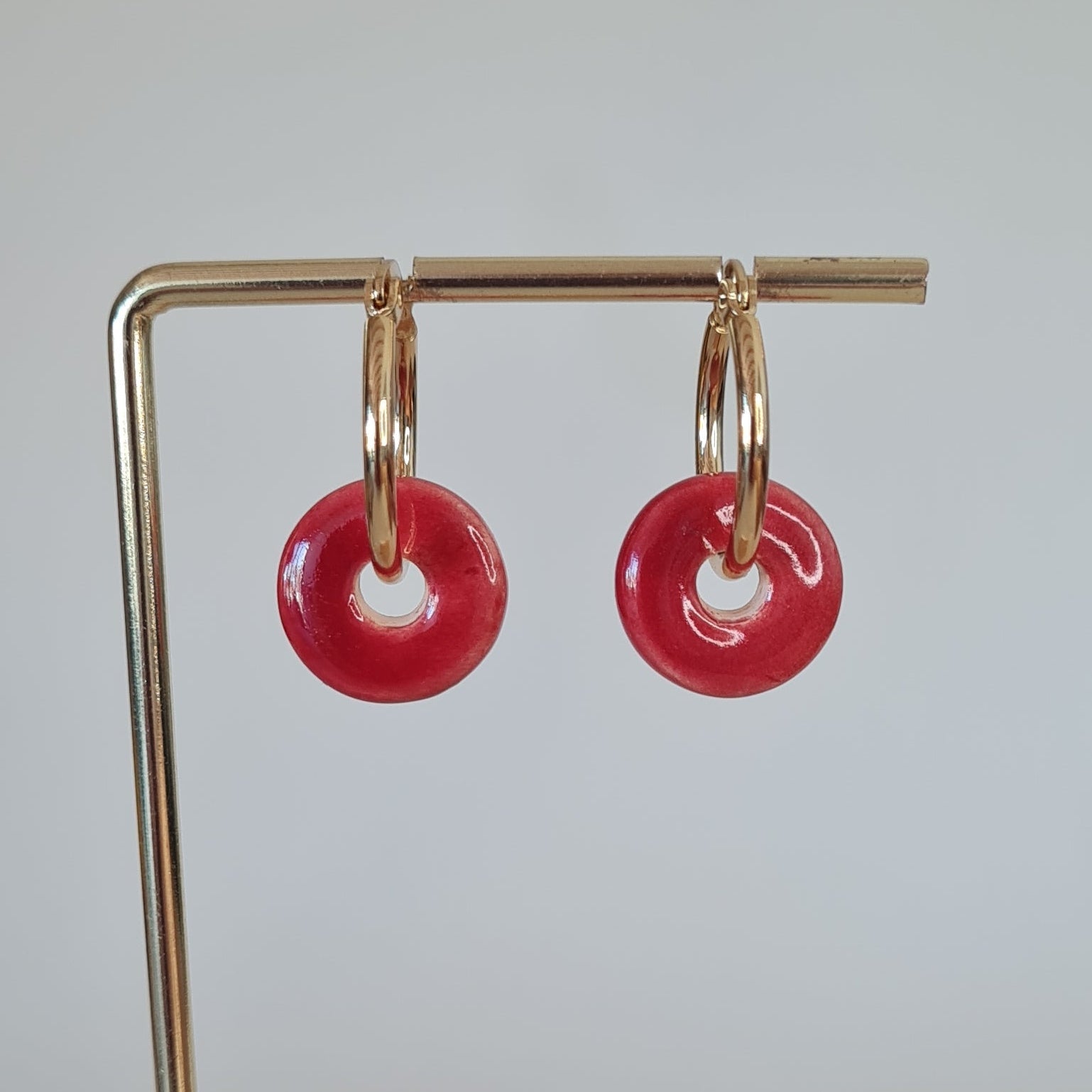 Pendientes aro cerámica esmaltada - Aiabijoux