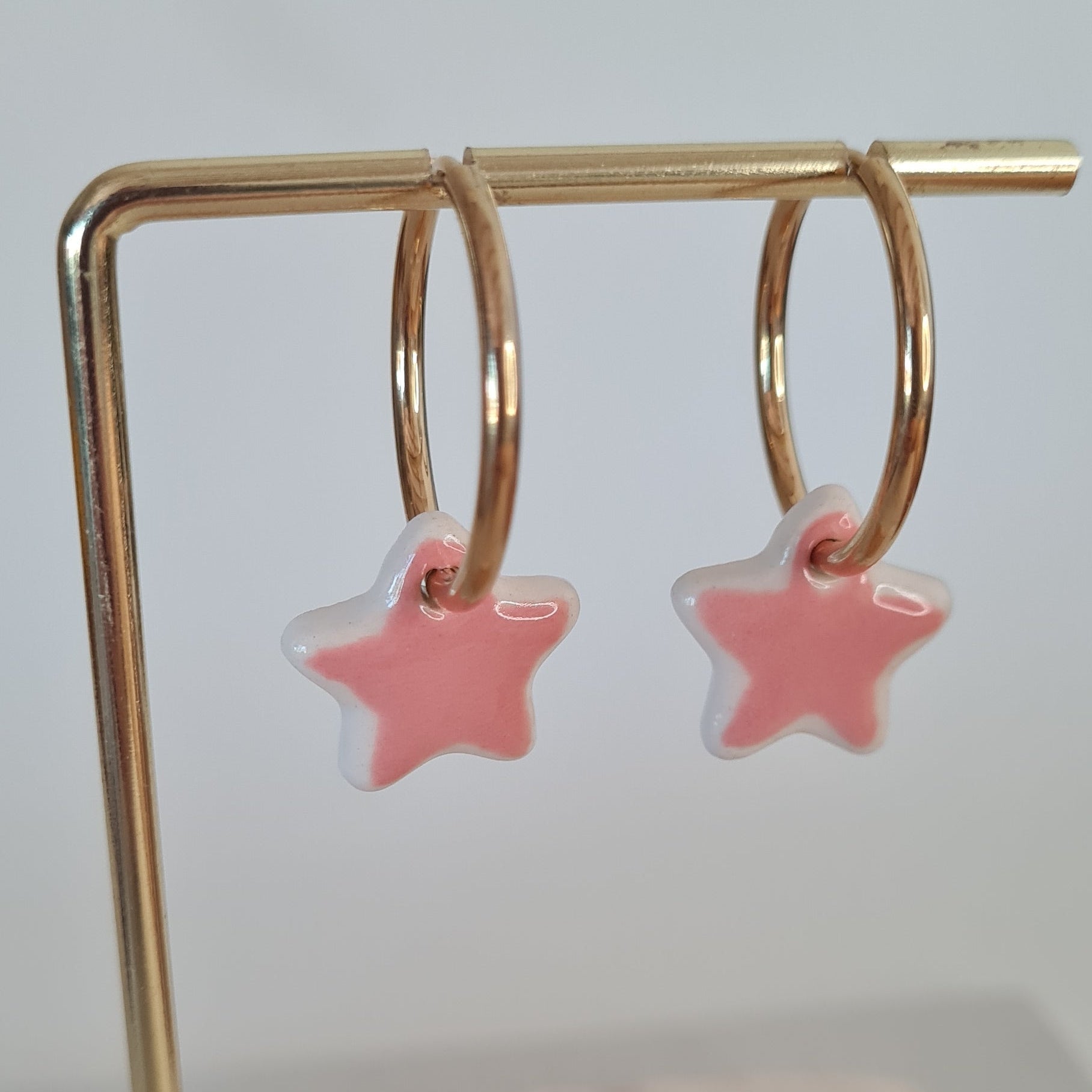 Pendientes estrella bicolor cerámica - Aiabijoux