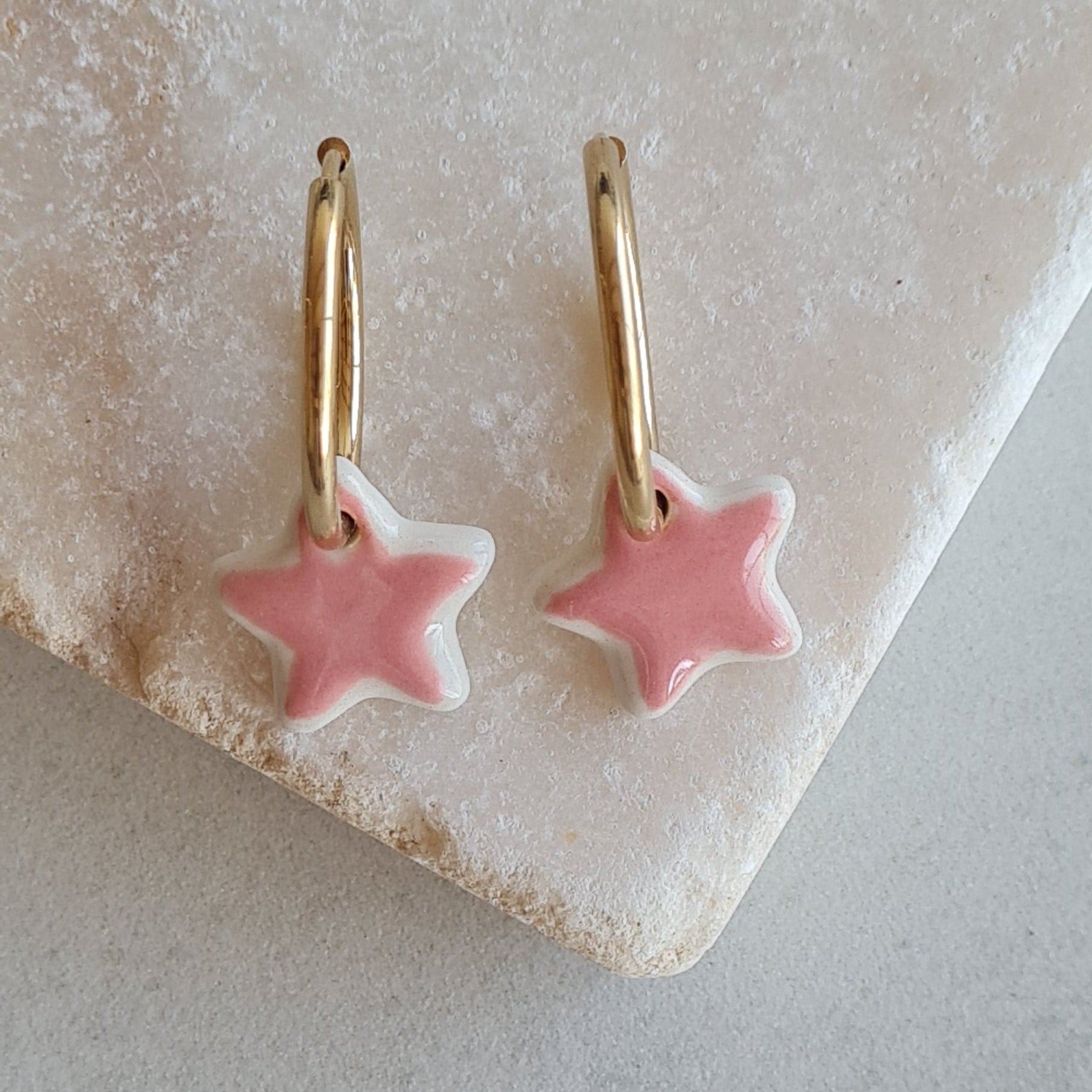 Pendientes estrella bicolor cerámica - Aiabijoux