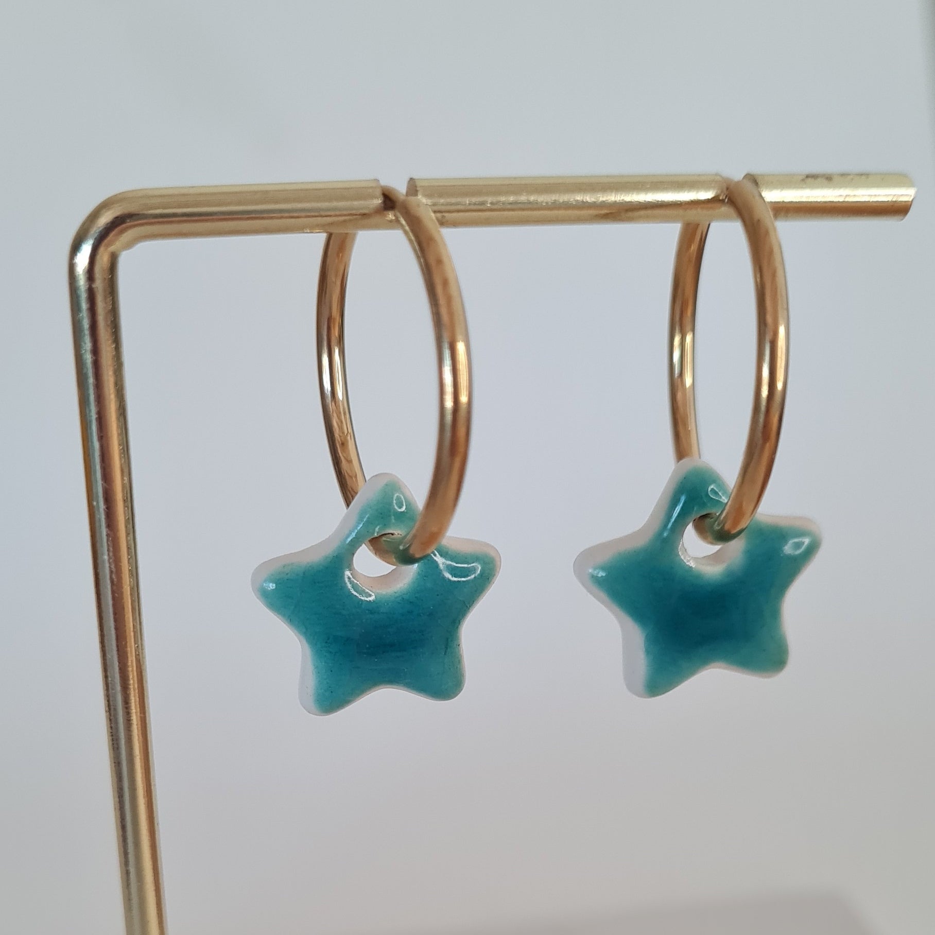 Pendientes estrella bicolor cerámica - Aiabijoux