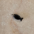 Colgante  pez de cerámica esmaltada negro